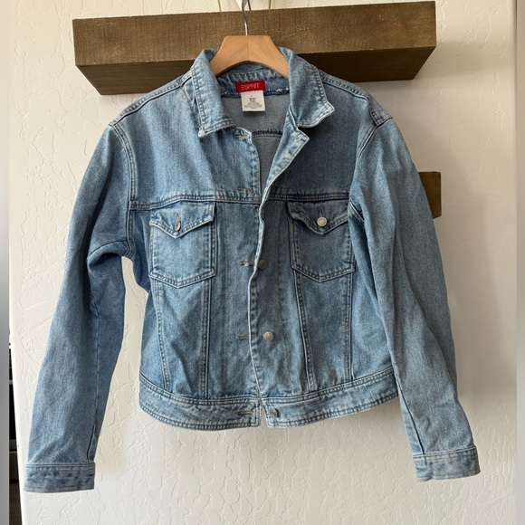 Esprit|Classic Blue Vintage Denim Jean Jacket,Size LARGE•••90’s style, staple - Picture 7 of 14